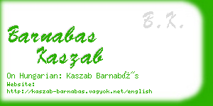 barnabas kaszab business card